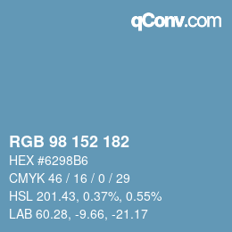 カラーコード: RGB 98 152 182 | qconv.com