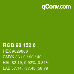 颜色代码: RGB 98 152 6 | qconv.com