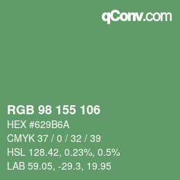 Color code: RGB 98 155 106 | qconv.com