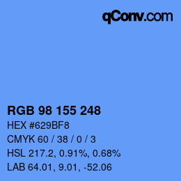 カラーコード: RGB 98 155 248 | qconv.com