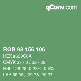 Color code: RGB 98 156 106 | qconv.com