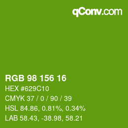 Color code: RGB 98 156 16 | qconv.com