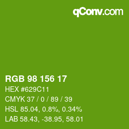 Color code: RGB 98 156 17 | qconv.com