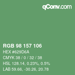 颜色代码: RGB 98 157 106 | qconv.com