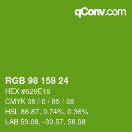 カラーコード: RGB 98 158 24 | qconv.com