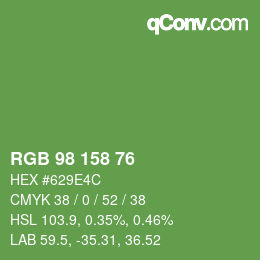 Color code: RGB 98 158 76 | qconv.com