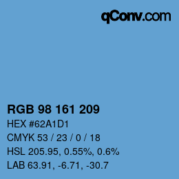 カラーコード: RGB 98 161 209 | qconv.com