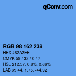 Color code: RGB 98 162 238 | qconv.com