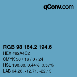カラーコード: RGB 98 164.2 194.6 | qconv.com