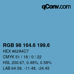 カラーコード: RGB 98 164.6 199.6 | qconv.com