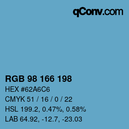 Color code: RGB 98 166 198 | qconv.com