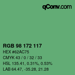 Farbcode: RGB 98 172 117 | qconv.com