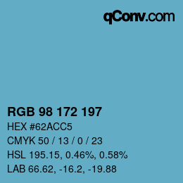 Color code: RGB 98 172 197 | qconv.com