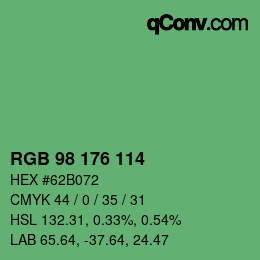Color code: RGB 98 176 114 | qconv.com