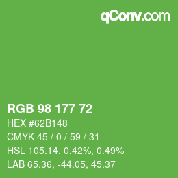 Color code: RGB 98 177 72 | qconv.com