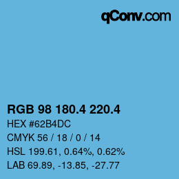 カラーコード: RGB 98 180.4 220.4 | qconv.com