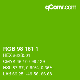 Color code: RGB 98 181 1 | qconv.com