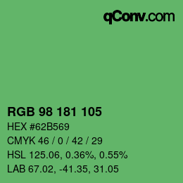 Color code: RGB 98 181 105 | qconv.com