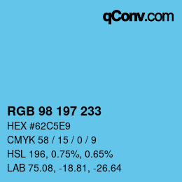 Color code: RGB 98 197 233 | qconv.com