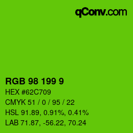 Color code: RGB 98 199 9 | qconv.com