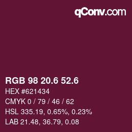 カラーコード: RGB 98 20.6 52.6 | qconv.com