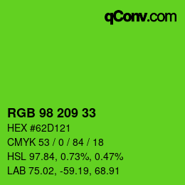 Color code: RGB 98 209 33 | qconv.com