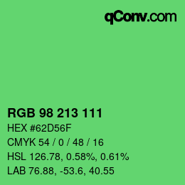 Color code: RGB 98 213 111 | qconv.com