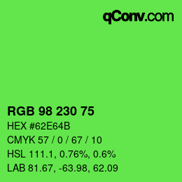 Color code: RGB 98 230 75 | qconv.com