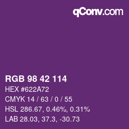 カラーコード: RGB 98 42 114 | qconv.com