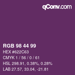 Color code: RGB 98 44 99 | qconv.com