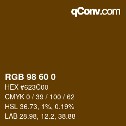 カラーコード: RGB 98 60 0 | qconv.com
