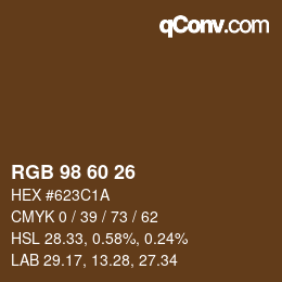 カラーコード: RGB 98 60 26 | qconv.com
