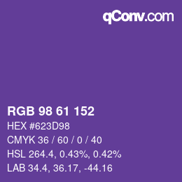 Farbcode: RGB 98 61 152 | qconv.com