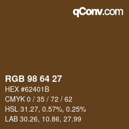 Farbcode: RGB 98 64 27 | qconv.com