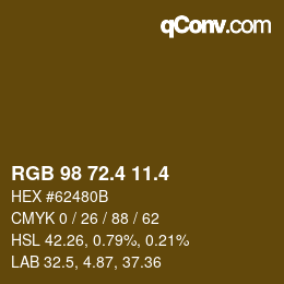 カラーコード: RGB 98 72.4 11.4 | qconv.com