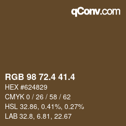 カラーコード: RGB 98 72.4 41.4 | qconv.com