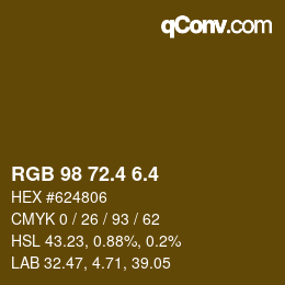 カラーコード: RGB 98 72.4 6.4 | qconv.com