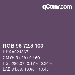 カラーコード: RGB 98 72.8 103 | qconv.com
