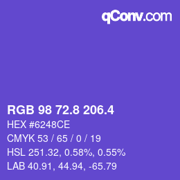 カラーコード: RGB 98 72.8 206.4 | qconv.com