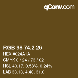 カラーコード: RGB 98 74.2 26 | qconv.com
