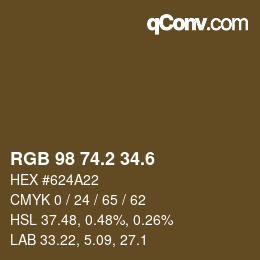 カラーコード: RGB 98 74.2 34.6 | qconv.com