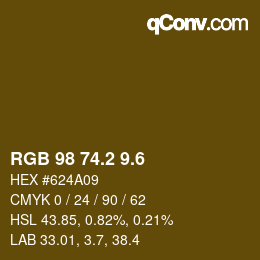 カラーコード: RGB 98 74.2 9.6 | qconv.com