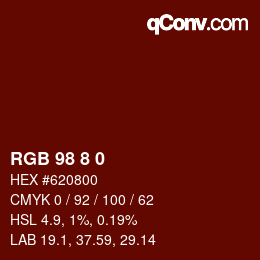 カラーコード: RGB 98 8 0 | qconv.com