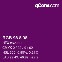 Color code: RGB 98 8 98 | qconv.com