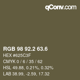 カラーコード: RGB 98 92.2 63.6 | qconv.com