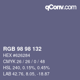Código de color: RGB 98 98 132 | qconv.com