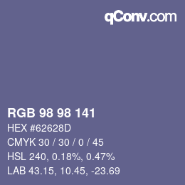 Color code: RGB 98 98 141 | qconv.com