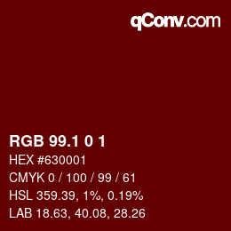 カラーコード: RGB 99.1 0 1 | qconv.com