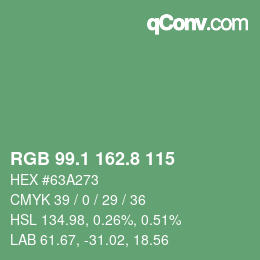 Color code: RGB 99.1 162.8 115 | qconv.com