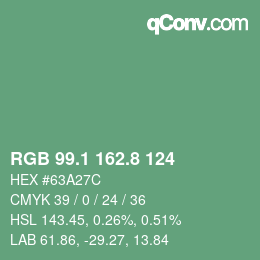 Color code: RGB 99.1 162.8 124 | qconv.com